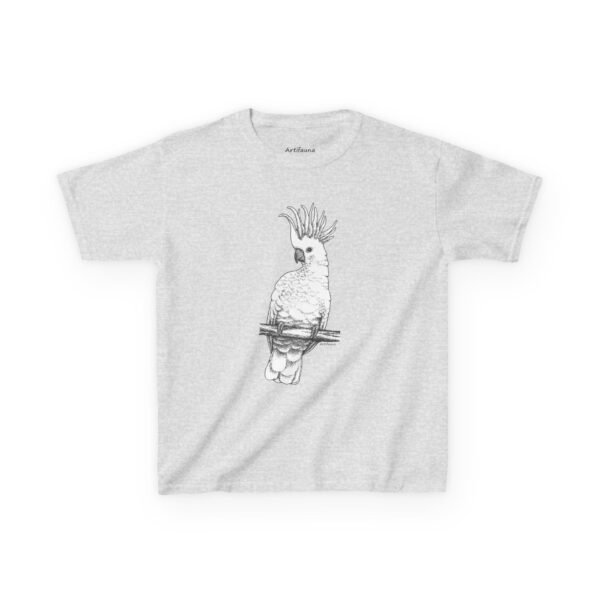 Cockatoo -Sulpher-crested, Kids Unisex Cotton T-Shirt - Image 15