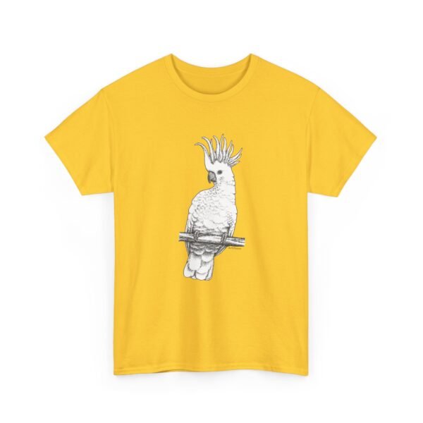 Cockatoo -Sulpher-crested, Adult Unisex Cotton T-Shirt - Image 2