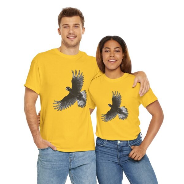 Yellow Tail Black Cockatoo Adult Unisex Cotton T-Shirt - Image 27