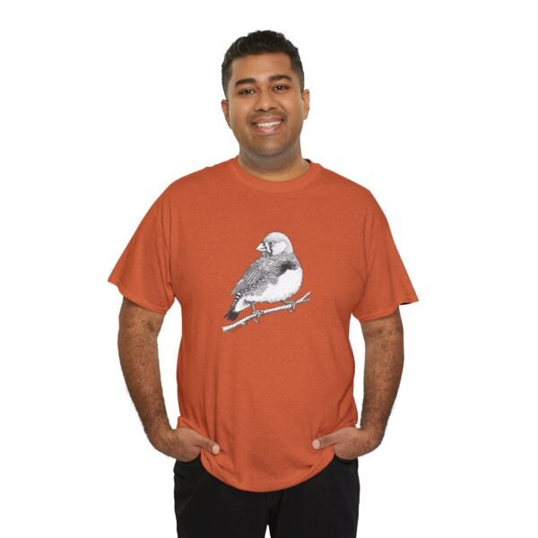 Zebra Finch Adult Unisex Cotton T-Shirt - Image 7