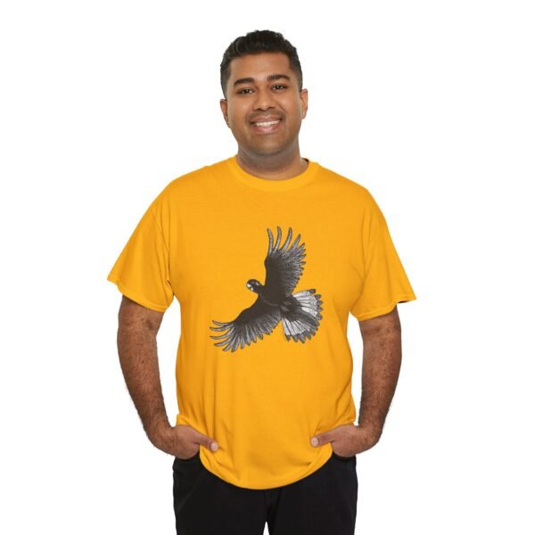 Yellow Tail Black Cockatoo Adult Unisex Cotton T-Shirt - Image 6