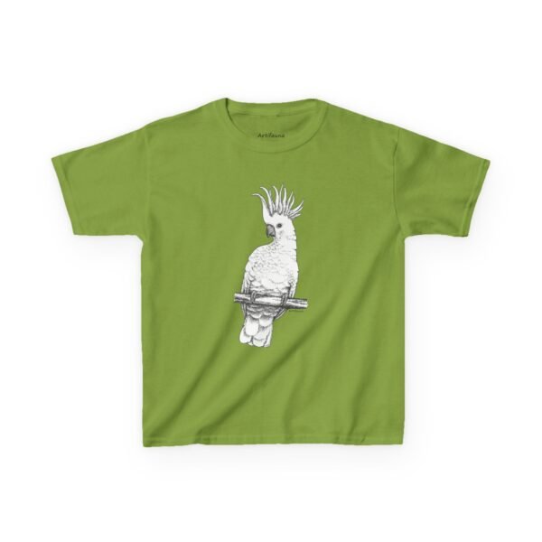 Cockatoo -Sulpher-crested, Kids Unisex Cotton T-Shirt - Image 16