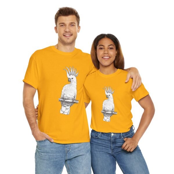 Cockatoo -Sulpher-crested, Adult Unisex Cotton T-Shirt - Image 34