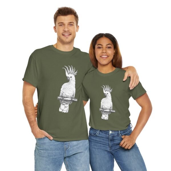 Cockatoo -Sulpher-crested, Adult Unisex Cotton T-Shirt - Image 36