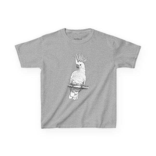 Cockatoo -Sulpher-crested, Kids Unisex Cotton T-Shirt - Image 11