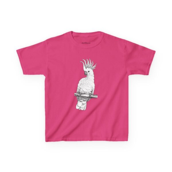 Cockatoo -Sulpher-crested, Kids Unisex Cotton T-Shirt - Image 13