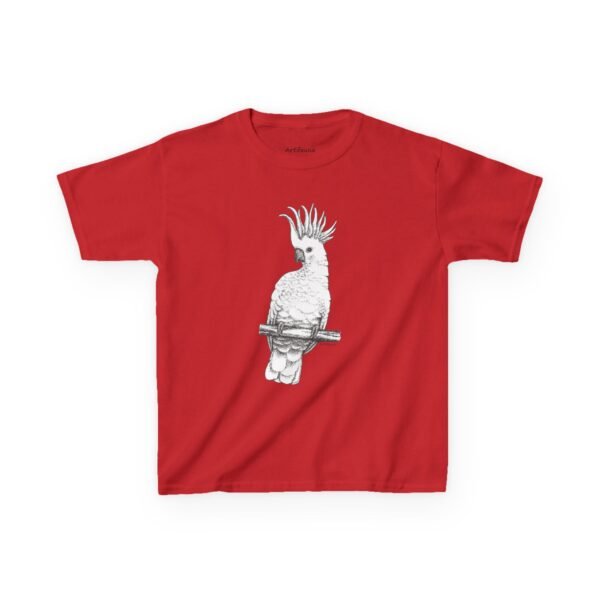 Cockatoo -Sulpher-crested, Kids Unisex Cotton T-Shirt - Image 8