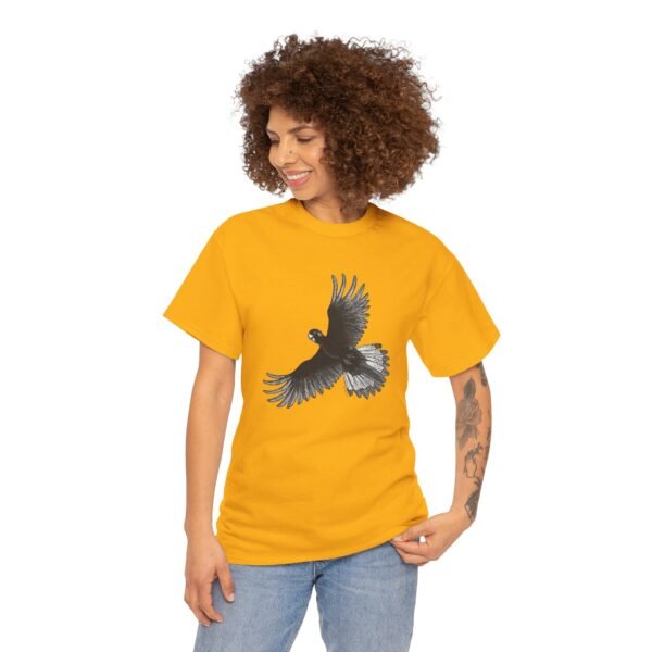 Yellow Tail Black Cockatoo Adult Unisex Cotton T-Shirt - Image 5