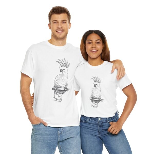 Cockatoo -Sulpher-crested, Adult Unisex Cotton T-Shirt - Image 28