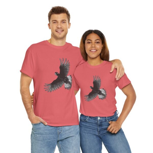 Yellow Tail Black Cockatoo Adult Unisex Cotton T-Shirt - Image 13