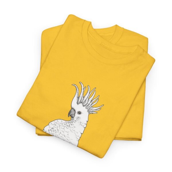 Cockatoo -Sulpher-crested, Adult Unisex Cotton T-Shirt - Image 4