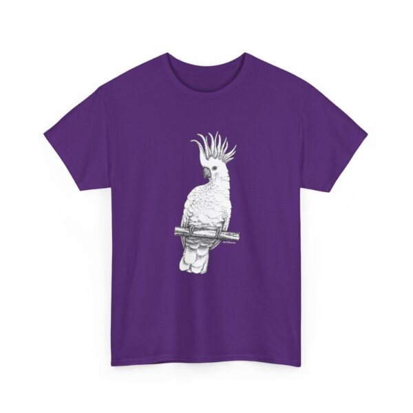 Cockatoo -Sulpher-crested, Adult Unisex Cotton T-Shirt - Image 19