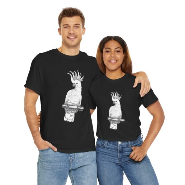 Cockatoo -Sulpher-crested, Adult Unisex Cotton T-Shirt - Image 32