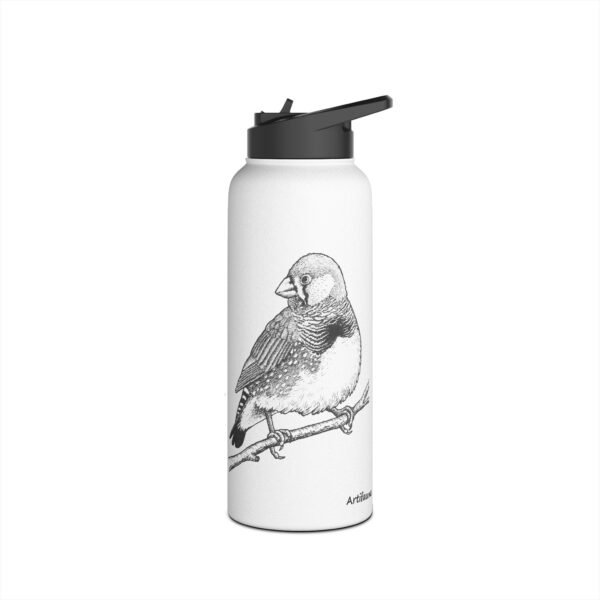 Zebra Finch Stainless Steel Water Bottle - Image 12