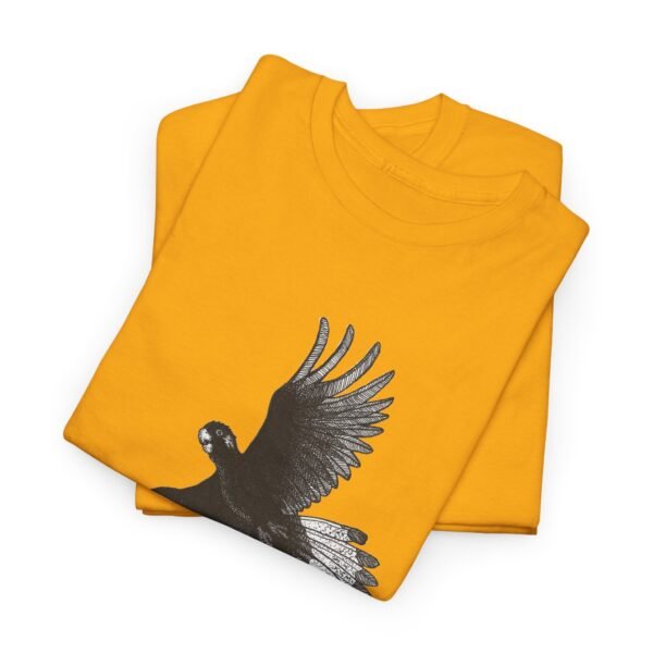 Yellow Tail Black Cockatoo Adult Unisex Cotton T-Shirt - Image 3