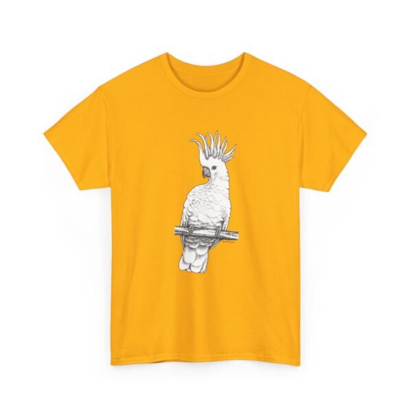 Cockatoo -Sulpher-crested, Adult Unisex Cotton T-Shirt - Image 33