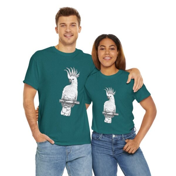 Cockatoo -Sulpher-crested, Adult Unisex Cotton T-Shirt - Image 30