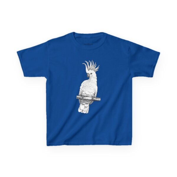 Cockatoo -Sulpher-crested, Kids Unisex Cotton T-Shirt - Image 9