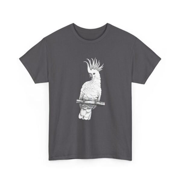 Cockatoo -Sulpher-crested, Adult Unisex Cotton T-Shirt - Image 11