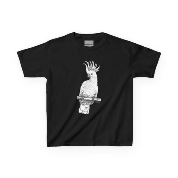 Cockatoo -Sulpher-crested, Kids Unisex Cotton T-Shirt - Image 10