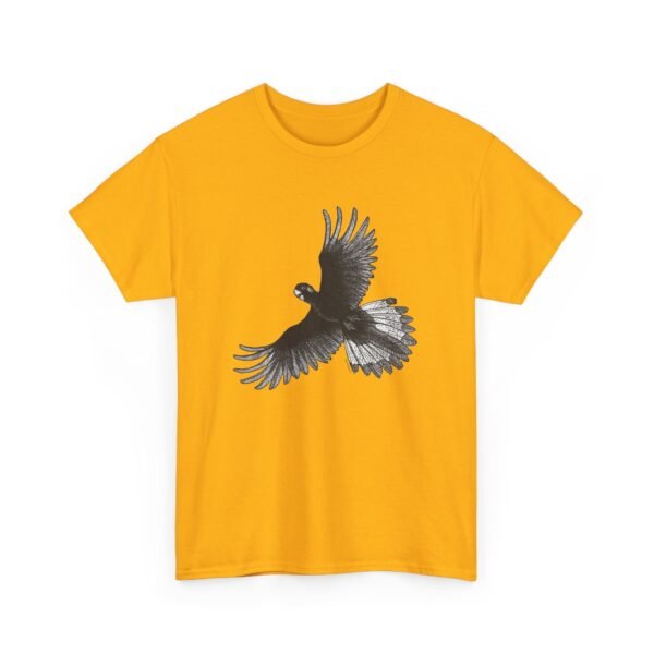 Yellow Tail Black Cockatoo Adult Unisex Cotton T-Shirt - Image 2