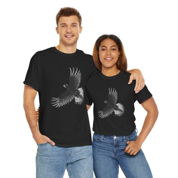 Yellow Tail Black Cockatoo Adult Unisex Cotton T-Shirt - Image 17