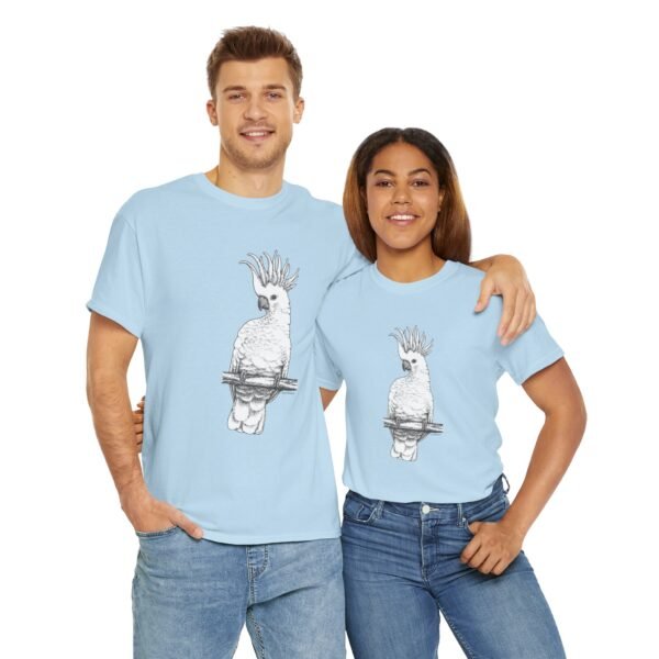 Cockatoo -Sulpher-crested, Adult Unisex Cotton T-Shirt - Image 16