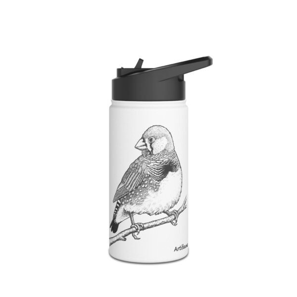 Zebra Finch Stainless Steel Water Bottle - Image 4