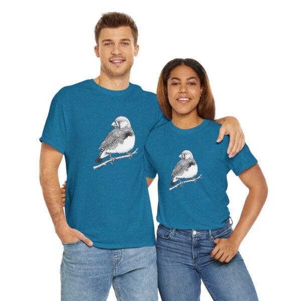 Zebra Finch Adult Unisex Cotton T-Shirt - Image 13