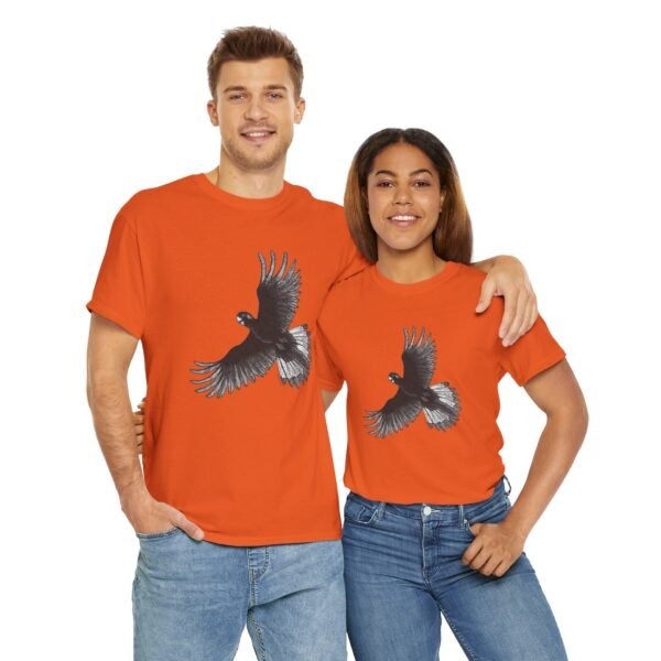 Yellow Tail Black Cockatoo Adult Unisex Cotton T-Shirt - Image 23