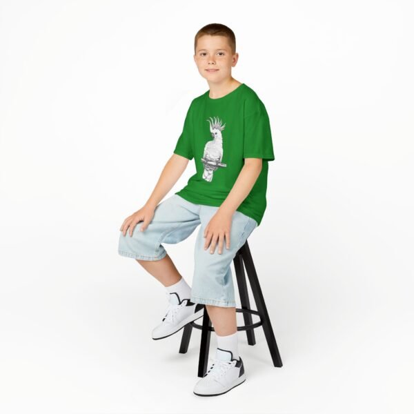 Cockatoo -Sulpher-crested, Kids Unisex Cotton T-Shirt - Image 5