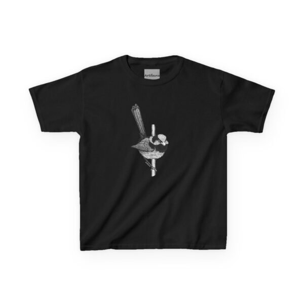 Blue Fairy Wren Kids Unisex Cotton T-shirt - Image 3