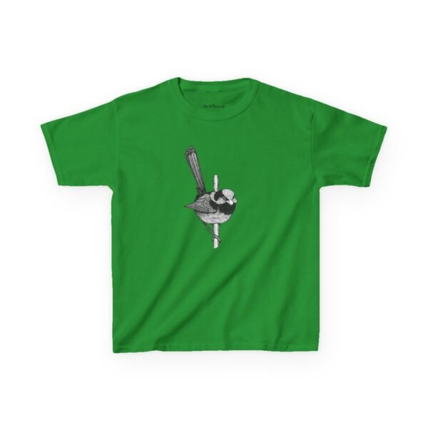 Blue Fairy Wren Kids Unisex Cotton T-shirt - Image 5