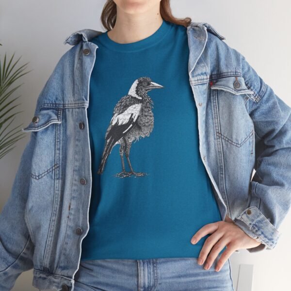 Australian Magpie Adult Unisex Cotton T-Shirt - Image 12