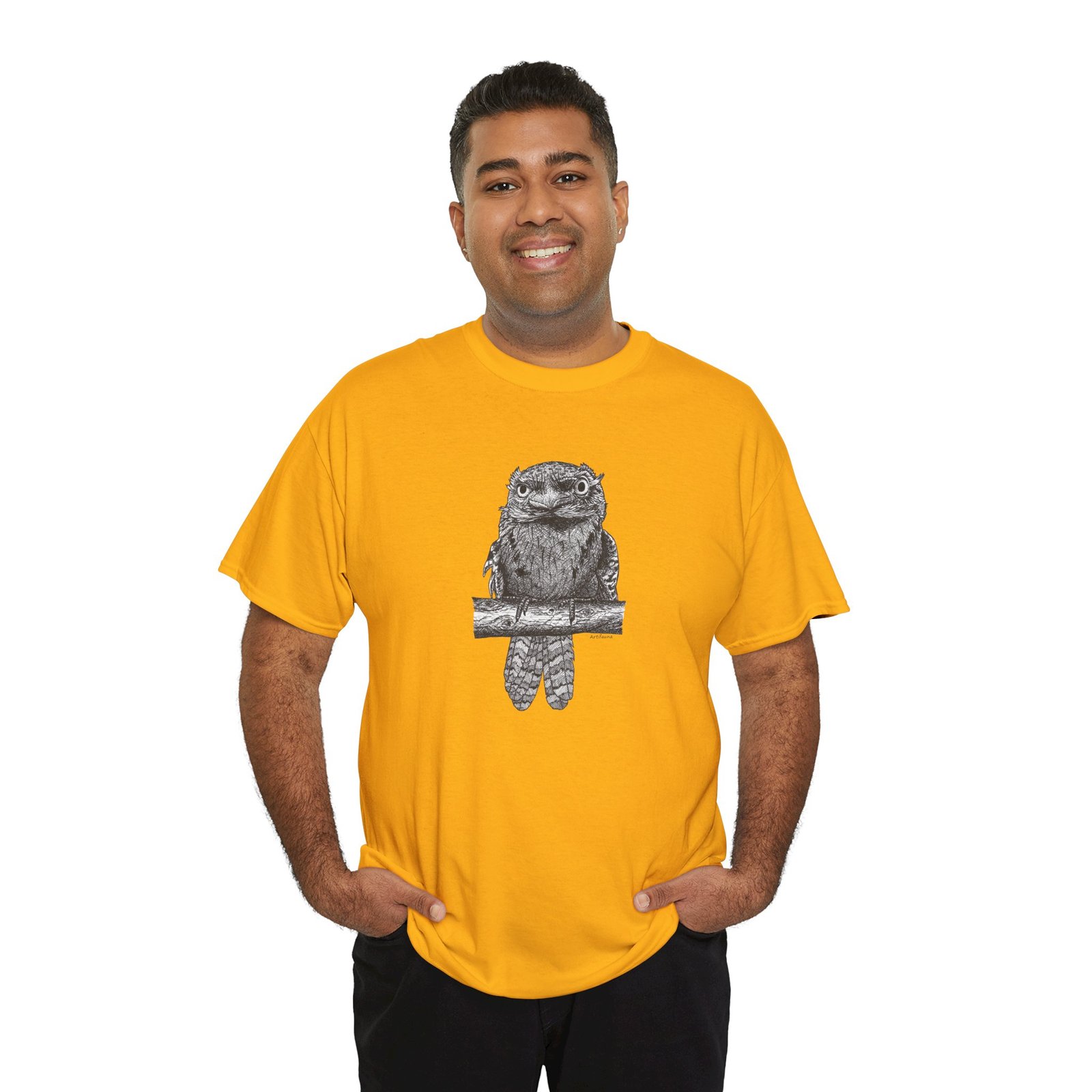Tawny Frog Mouth Adult Unisex Cotton T-Shirt - Image 26