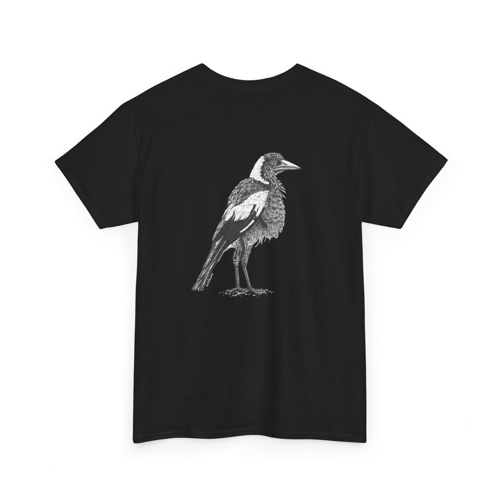 Australian Magpie Back Adult Unisex Cotton T-Shirt - Image 13