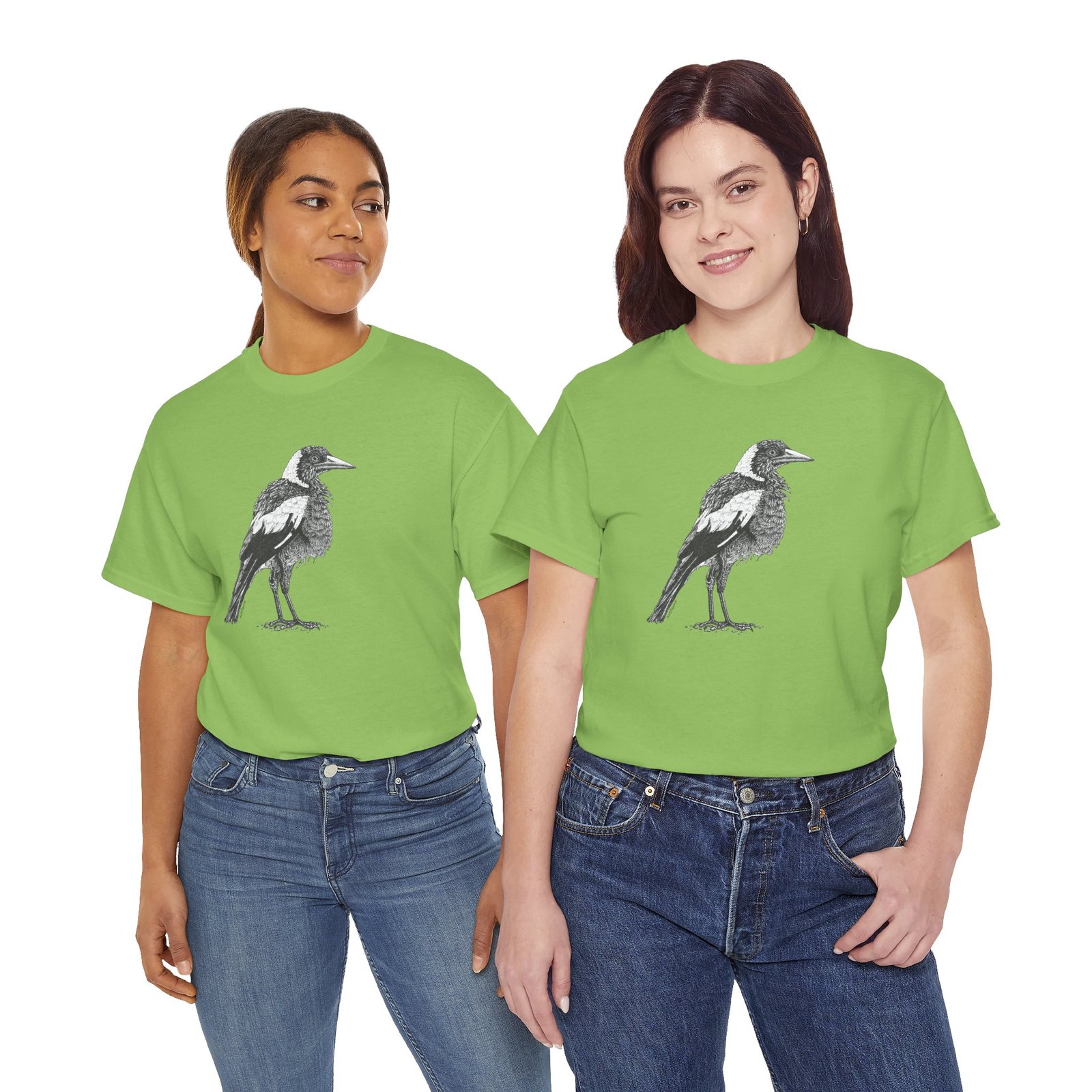 Australian Magpie Adult Unisex Cotton T-Shirt - Image 20