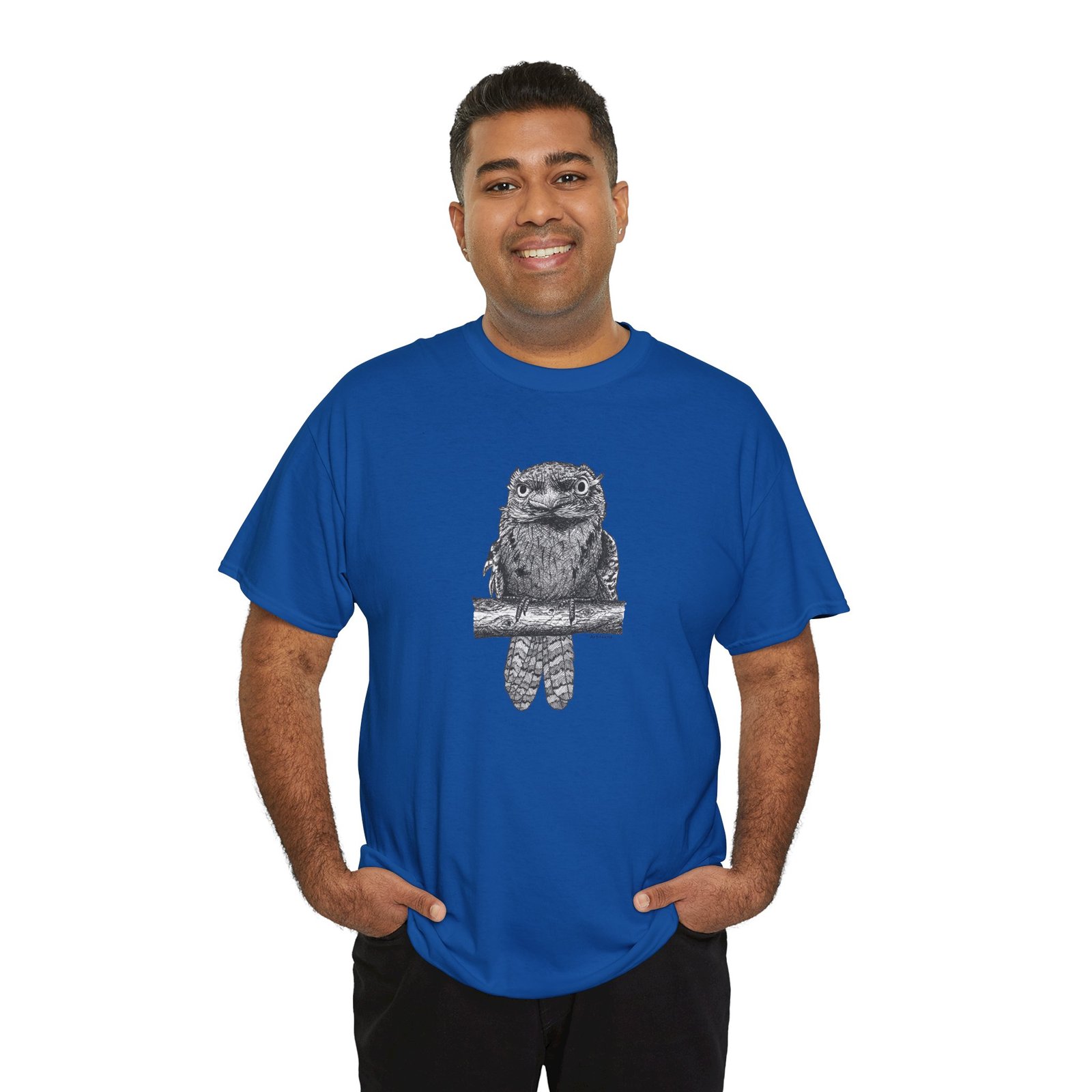 Tawny Frog Mouth Adult Unisex Cotton T-Shirt - Image 20