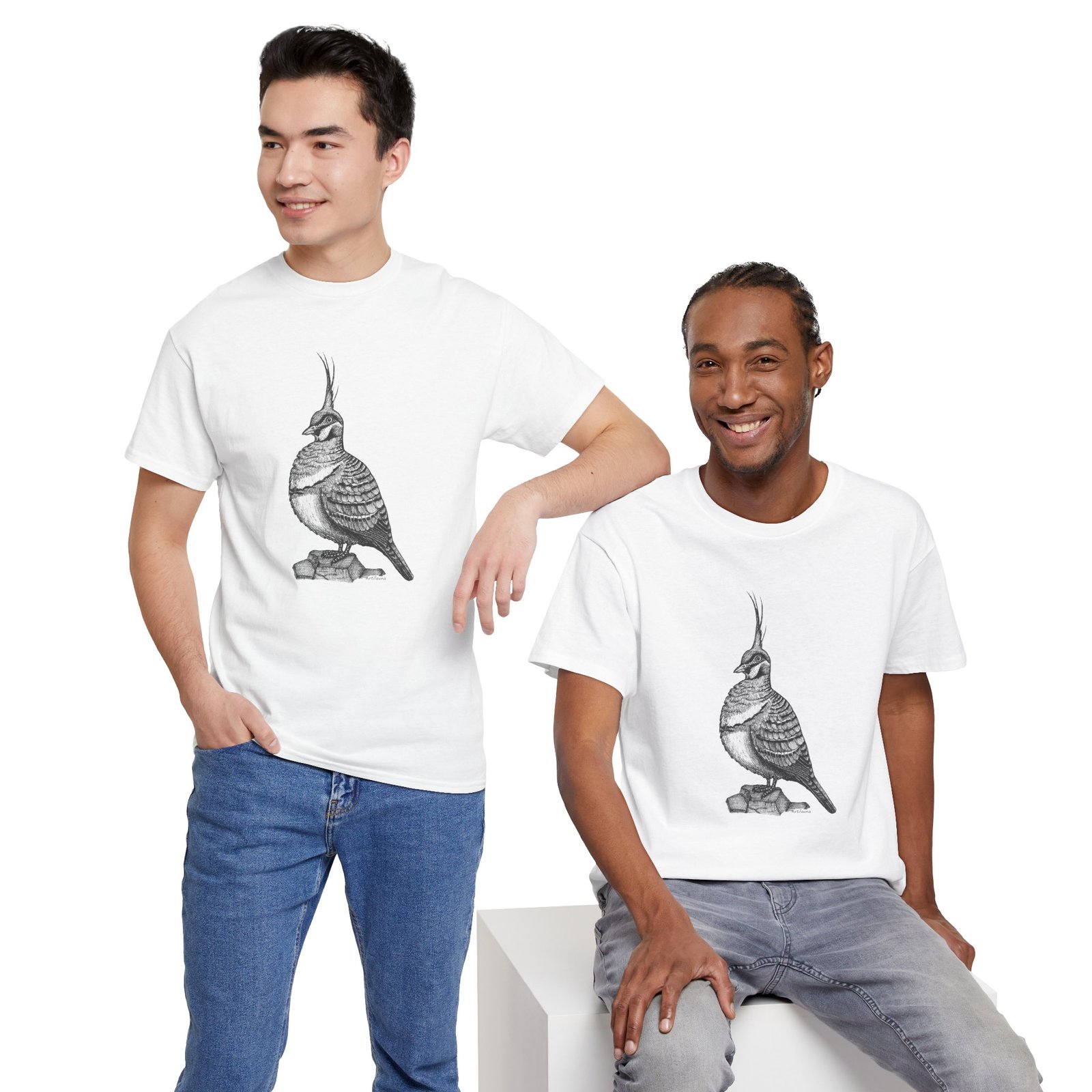 Spinifex Pigeon Adult Unisex Cotton T-Shirt - Image 20