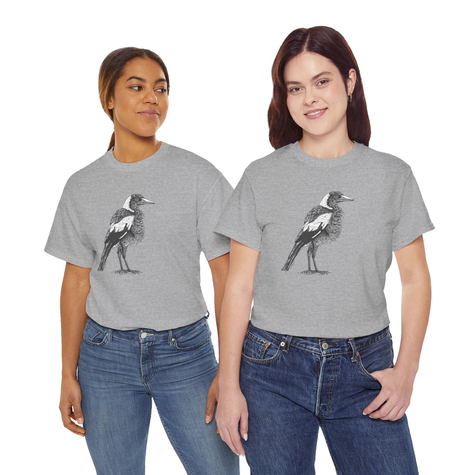Australian Magpie Adult Unisex Cotton T-Shirt - Image 16