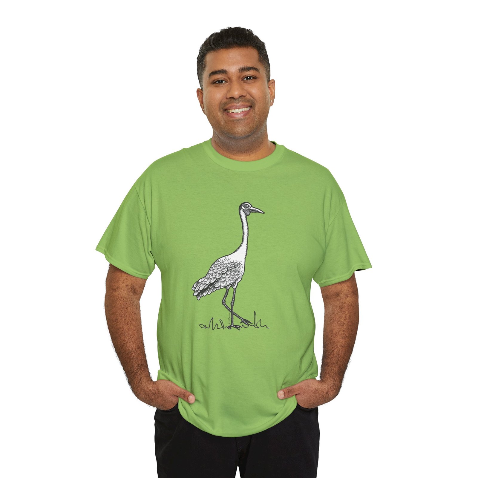 Brolga Adult Unisex Cotton T-Shirt - Image 6