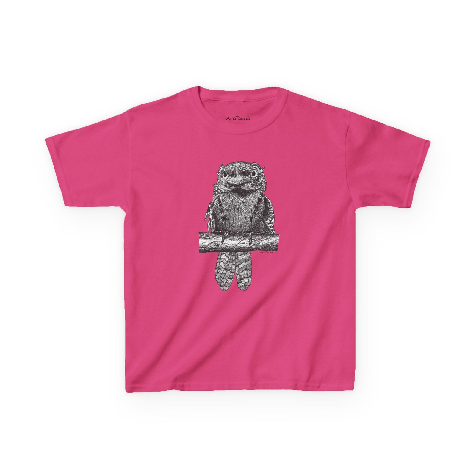 Tawny Frogmouth Kids Unisex Cotton T-shirt - Image 12