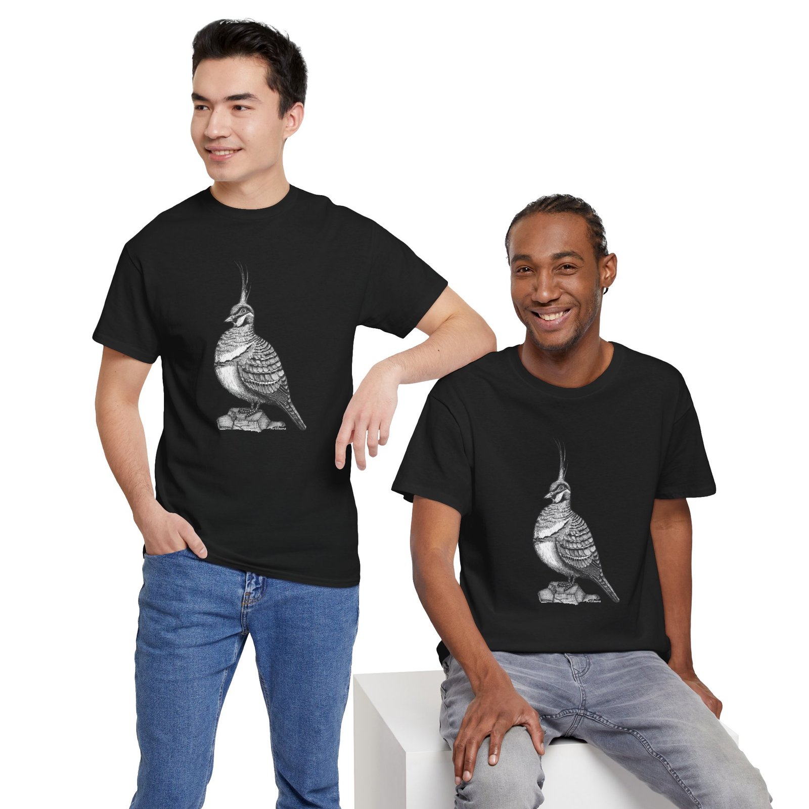 Spinifex Pigeon Adult Unisex Cotton T-Shirt - Image 21