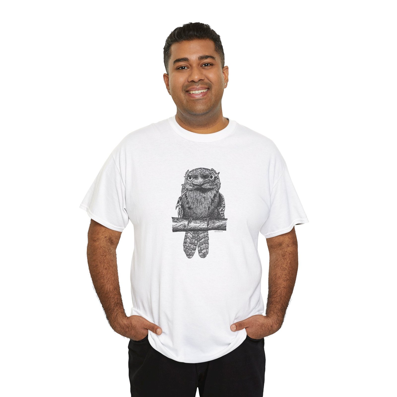 Tawny Frog Mouth Adult Unisex Cotton T-Shirt - Image 23