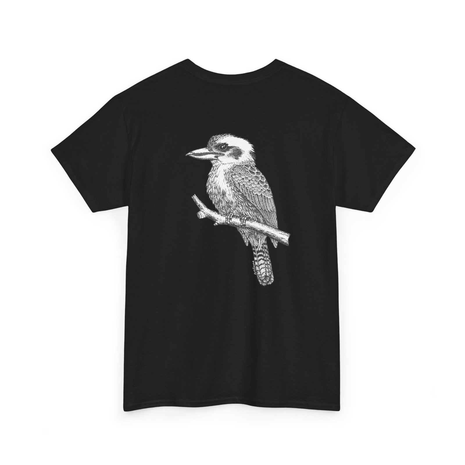 Laughing Kookaburra on Back Adult Unisex Cotton T-Shirt - Image 10