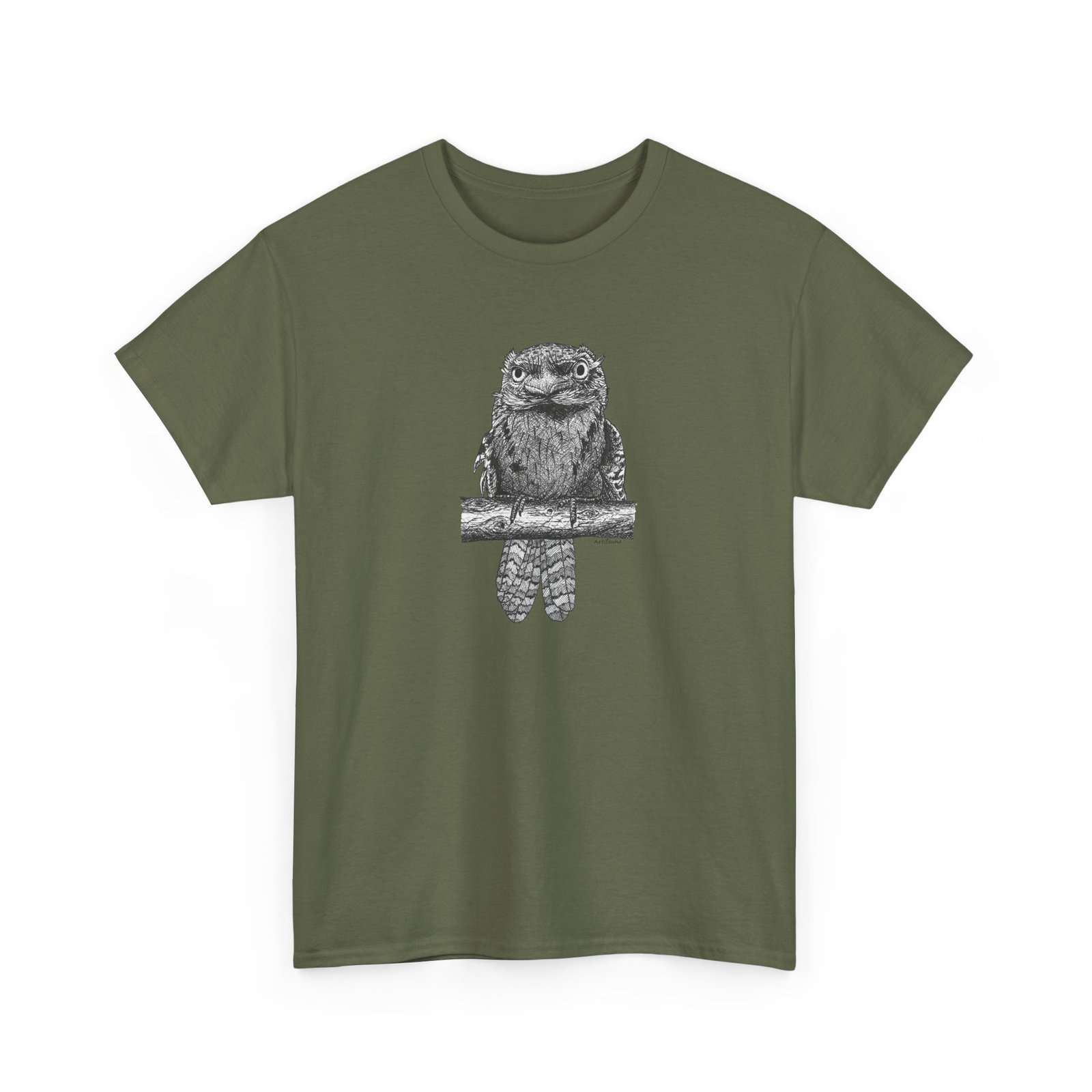 Tawny Frog Mouth Adult Unisex Cotton T-Shirt - Image 11