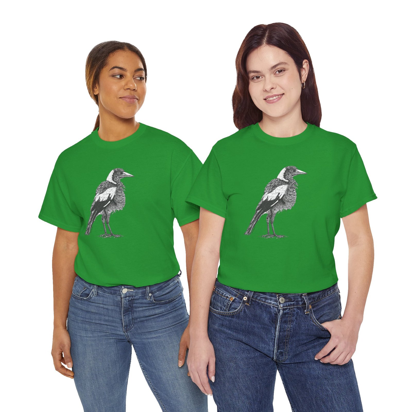 Australian Magpie Adult Unisex Cotton T-Shirt - Image 12