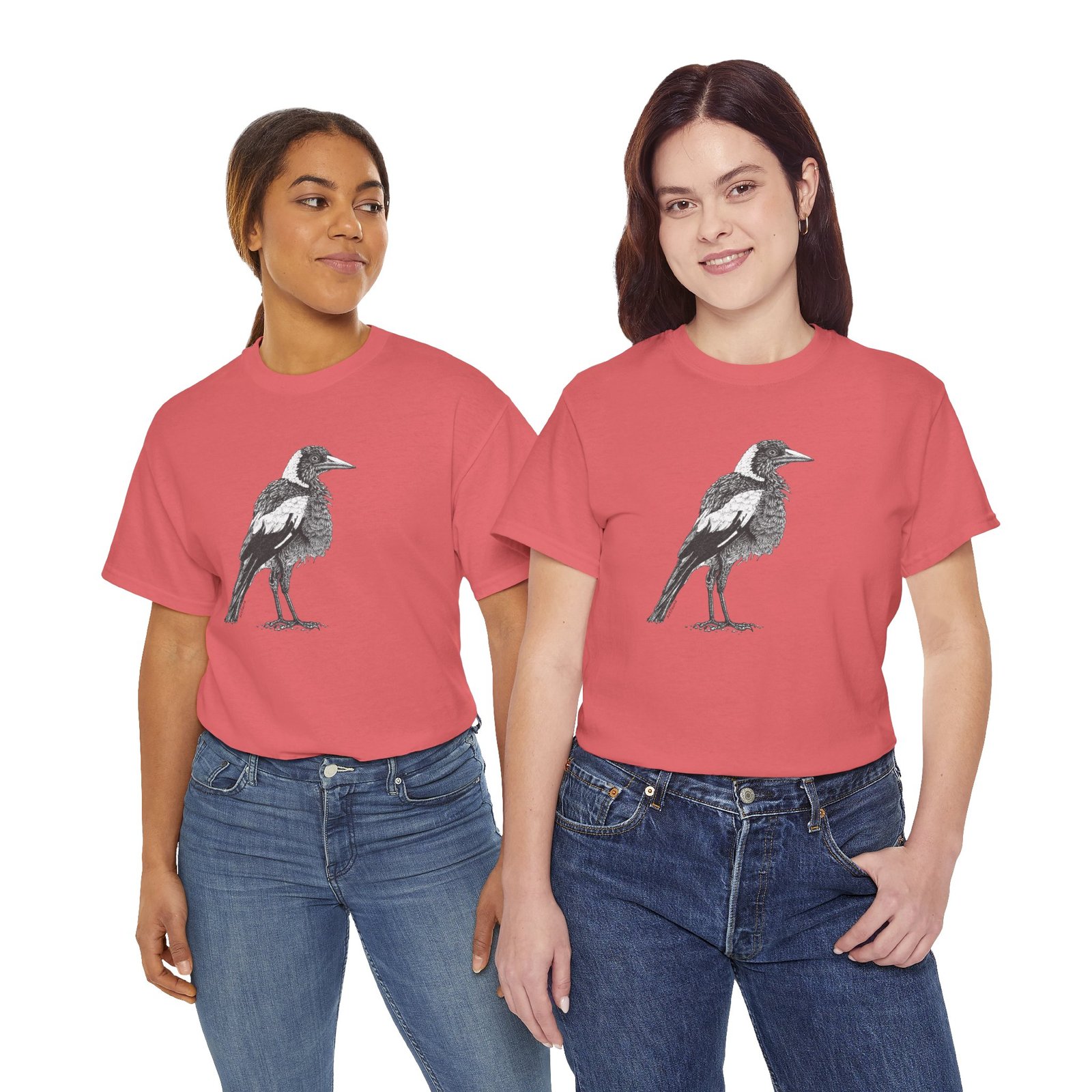 Australian Magpie Adult Unisex Cotton T-Shirt - Image 11