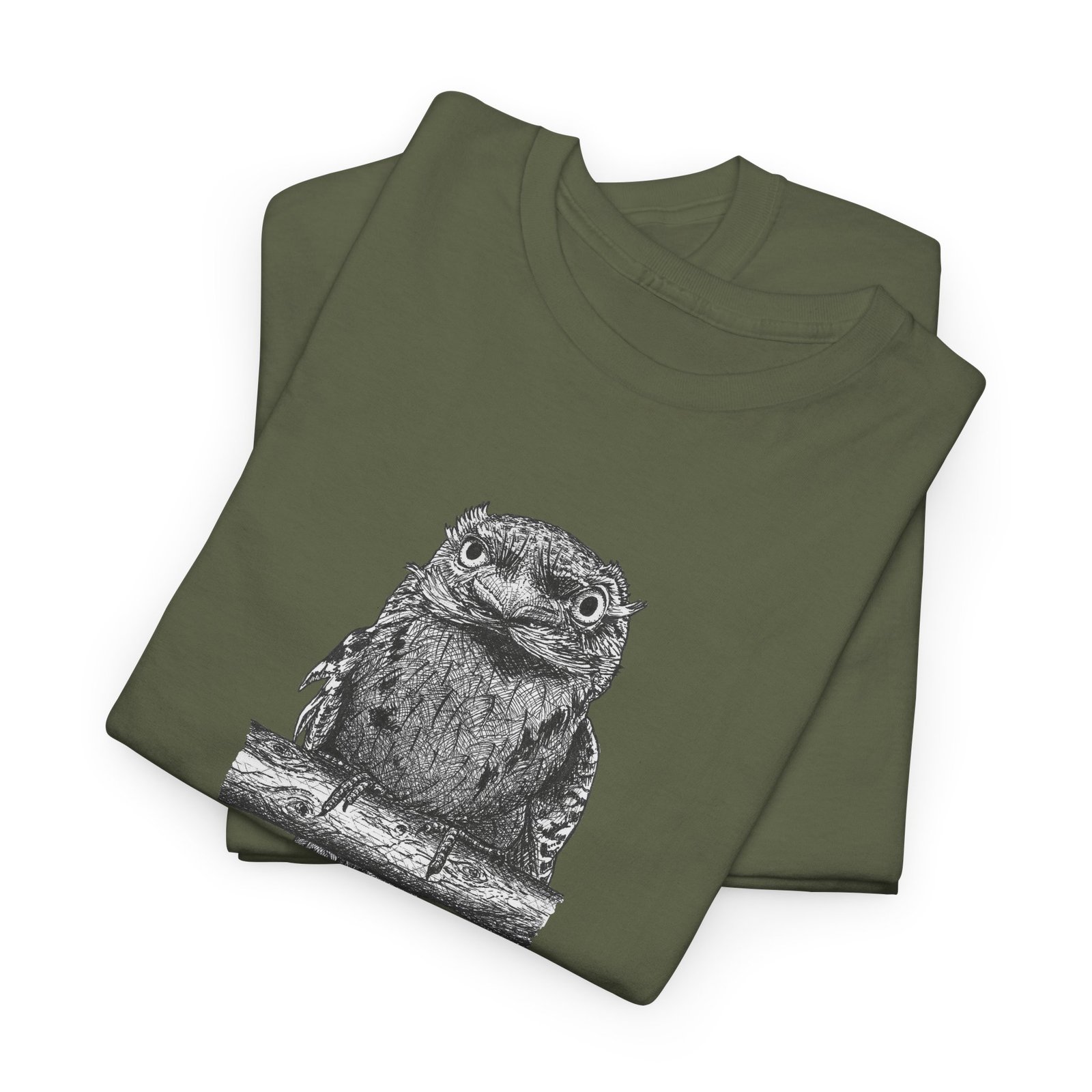 Tawny Frog Mouth Adult Unisex Cotton T-Shirt - Image 4