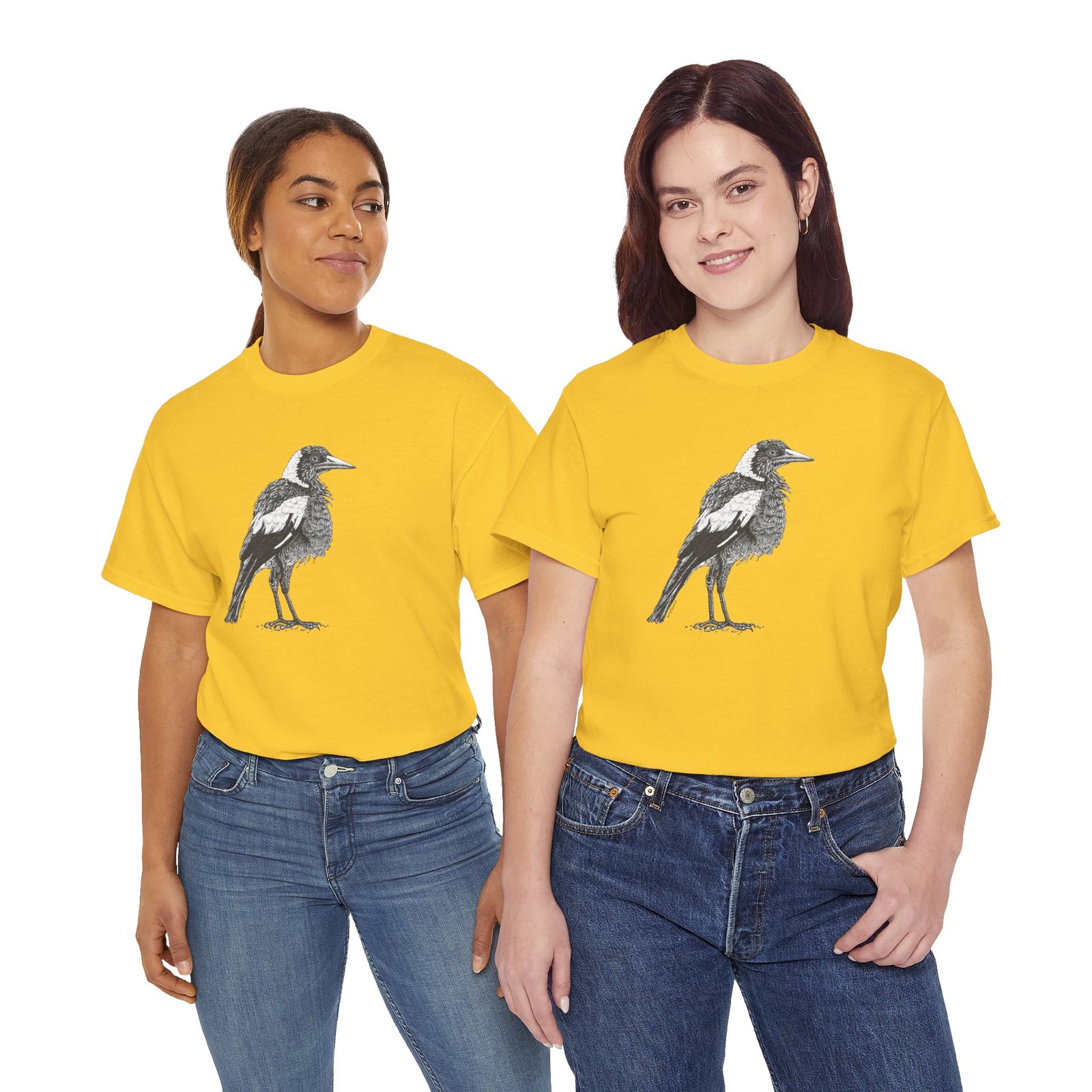Australian Magpie Adult Unisex Cotton T-Shirt - Image 23